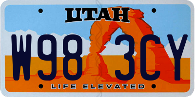 UT license plate W983CY
