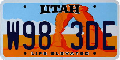 UT license plate W983DE