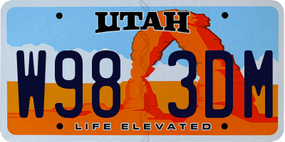 UT license plate W983DM