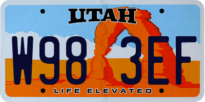 UT license plate W983EF