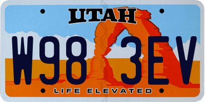 UT license plate W983EV