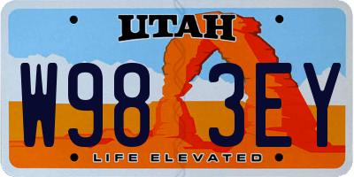 UT license plate W983EY