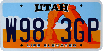 UT license plate W983GP