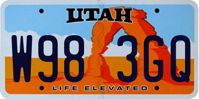 UT license plate W983GQ