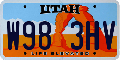 UT license plate W983HV