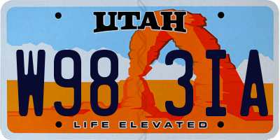 UT license plate W983IA