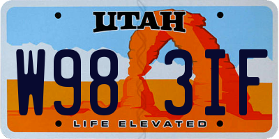 UT license plate W983IF
