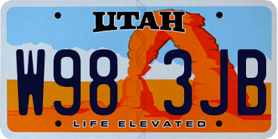 UT license plate W983JB