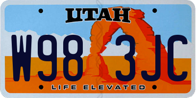 UT license plate W983JC
