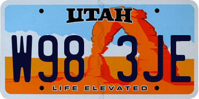 UT license plate W983JE