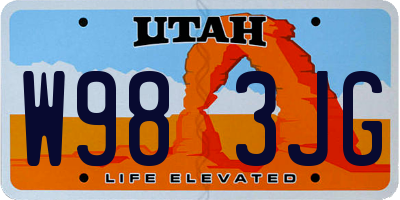 UT license plate W983JG
