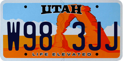 UT license plate W983JJ