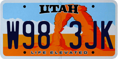 UT license plate W983JK