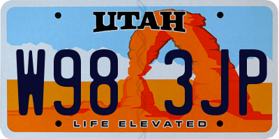 UT license plate W983JP