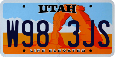 UT license plate W983JS