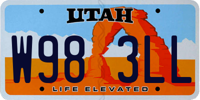 UT license plate W983LL