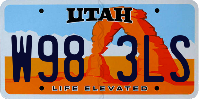 UT license plate W983LS