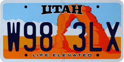 UT license plate W983LX