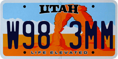 UT license plate W983MM