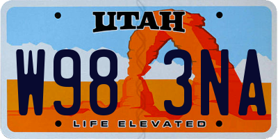 UT license plate W983NA