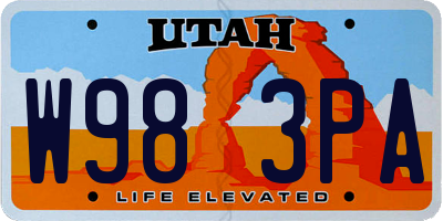 UT license plate W983PA