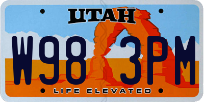 UT license plate W983PM