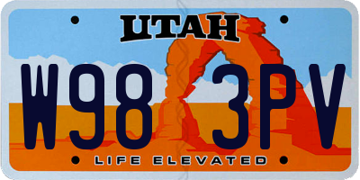 UT license plate W983PV