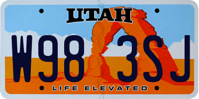 UT license plate W983SJ