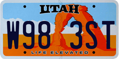 UT license plate W983ST