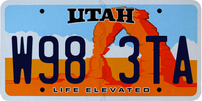 UT license plate W983TA