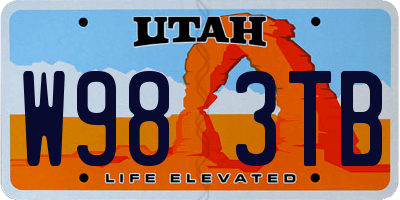 UT license plate W983TB