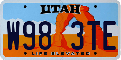UT license plate W983TE