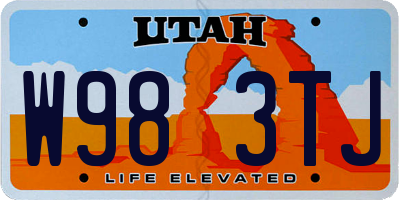 UT license plate W983TJ