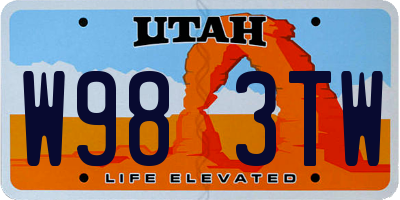 UT license plate W983TW