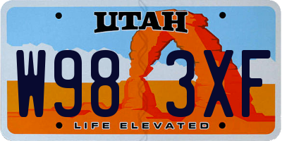 UT license plate W983XF