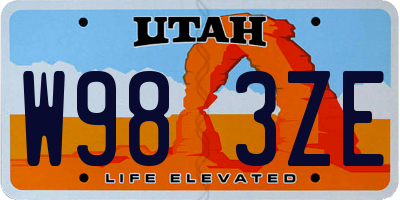 UT license plate W983ZE