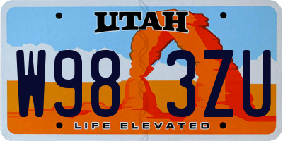UT license plate W983ZU