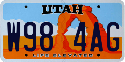 UT license plate W984AG