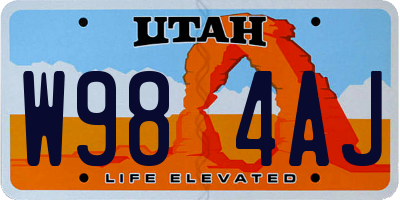 UT license plate W984AJ