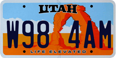 UT license plate W984AM