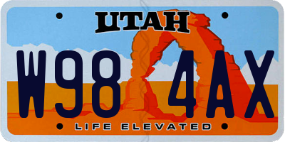 UT license plate W984AX