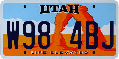 UT license plate W984BJ