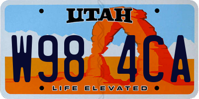 UT license plate W984CA