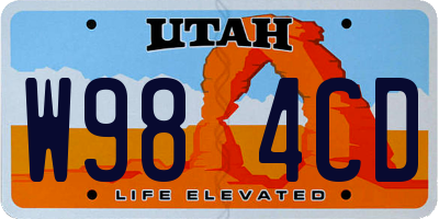 UT license plate W984CD