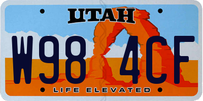 UT license plate W984CF