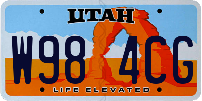 UT license plate W984CG