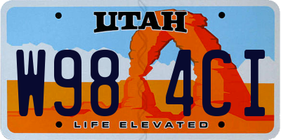 UT license plate W984CI