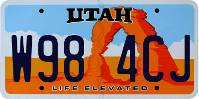 UT license plate W984CJ