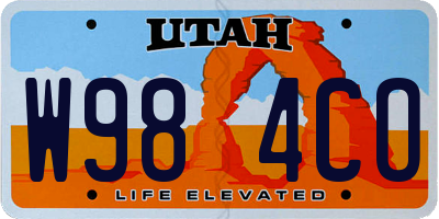 UT license plate W984CO