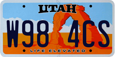 UT license plate W984CS
